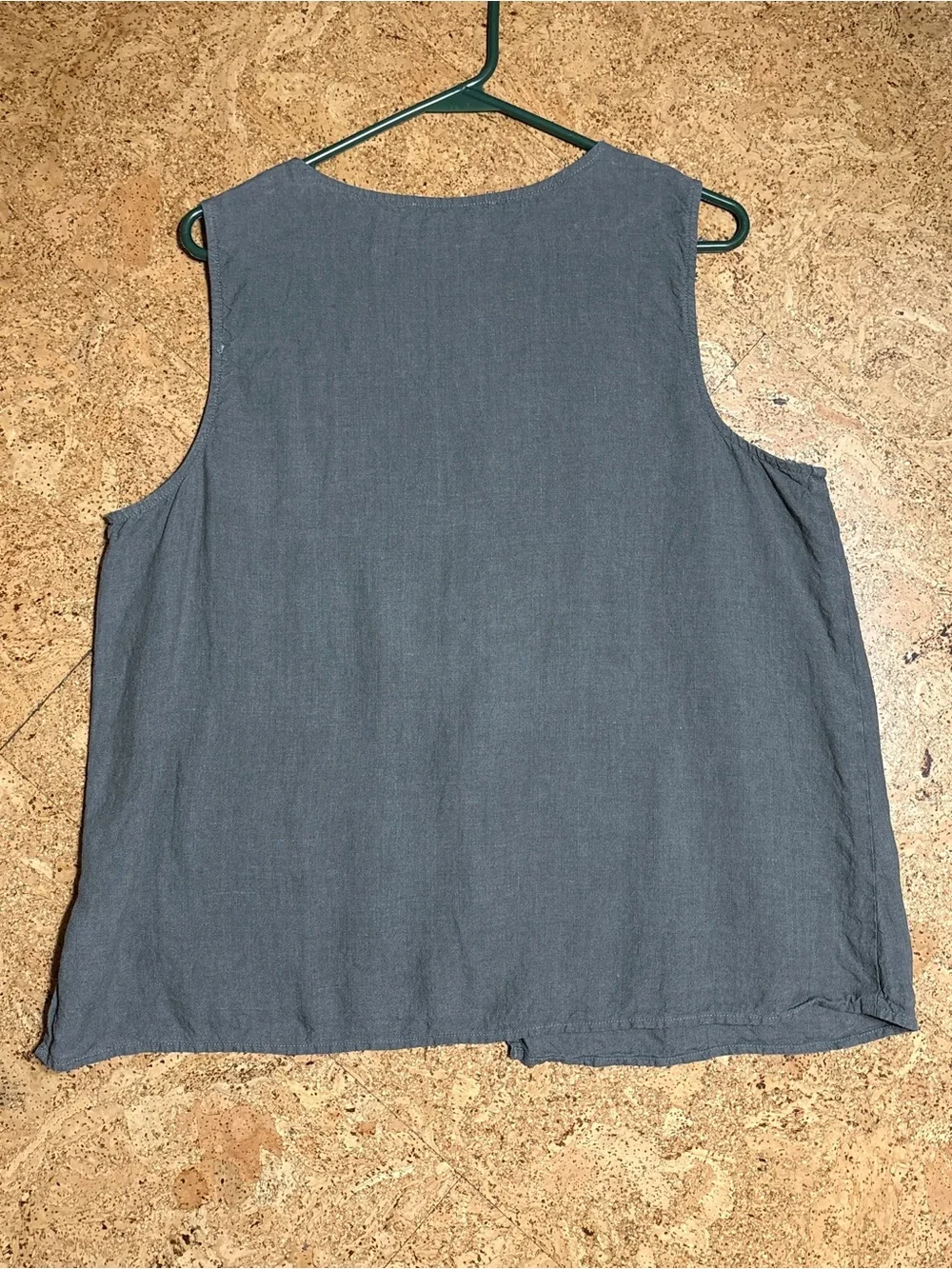 Liv By Habitat 100% Linen Hand Stitch Tank in Taupe Sz L - Picture 2 of 7